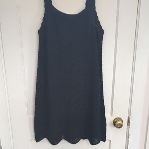 a new day Black Crochet Mini Tank Dress